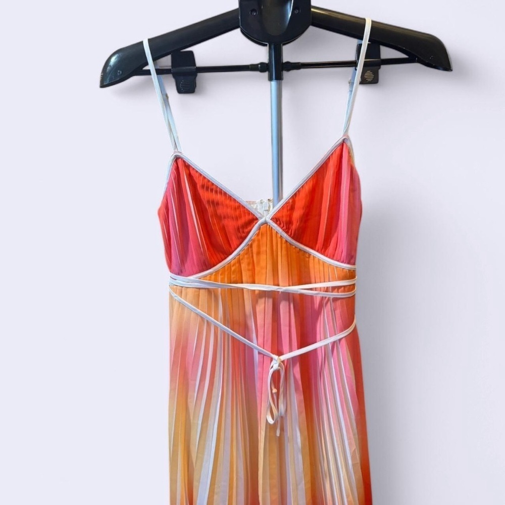 Halston Mollie Pleated Print Women's Dress - Picture 7 of 10